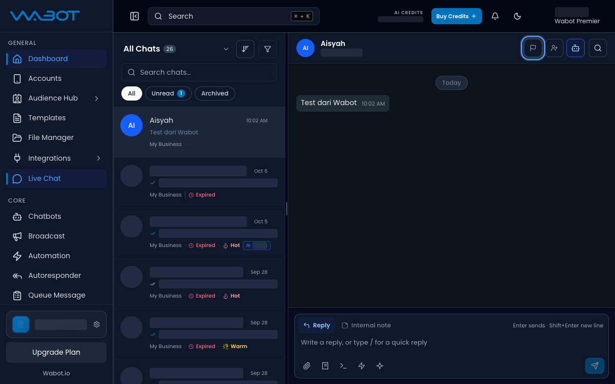 Set priority flag button highlighted