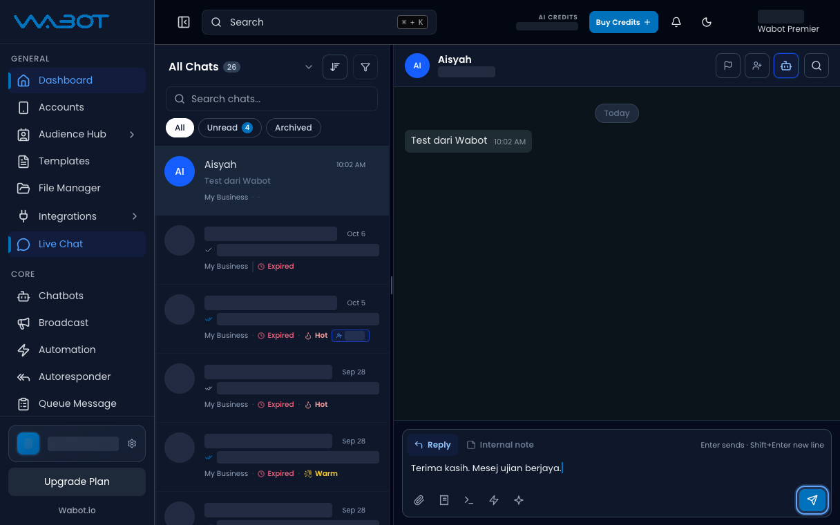 Send button highlighted